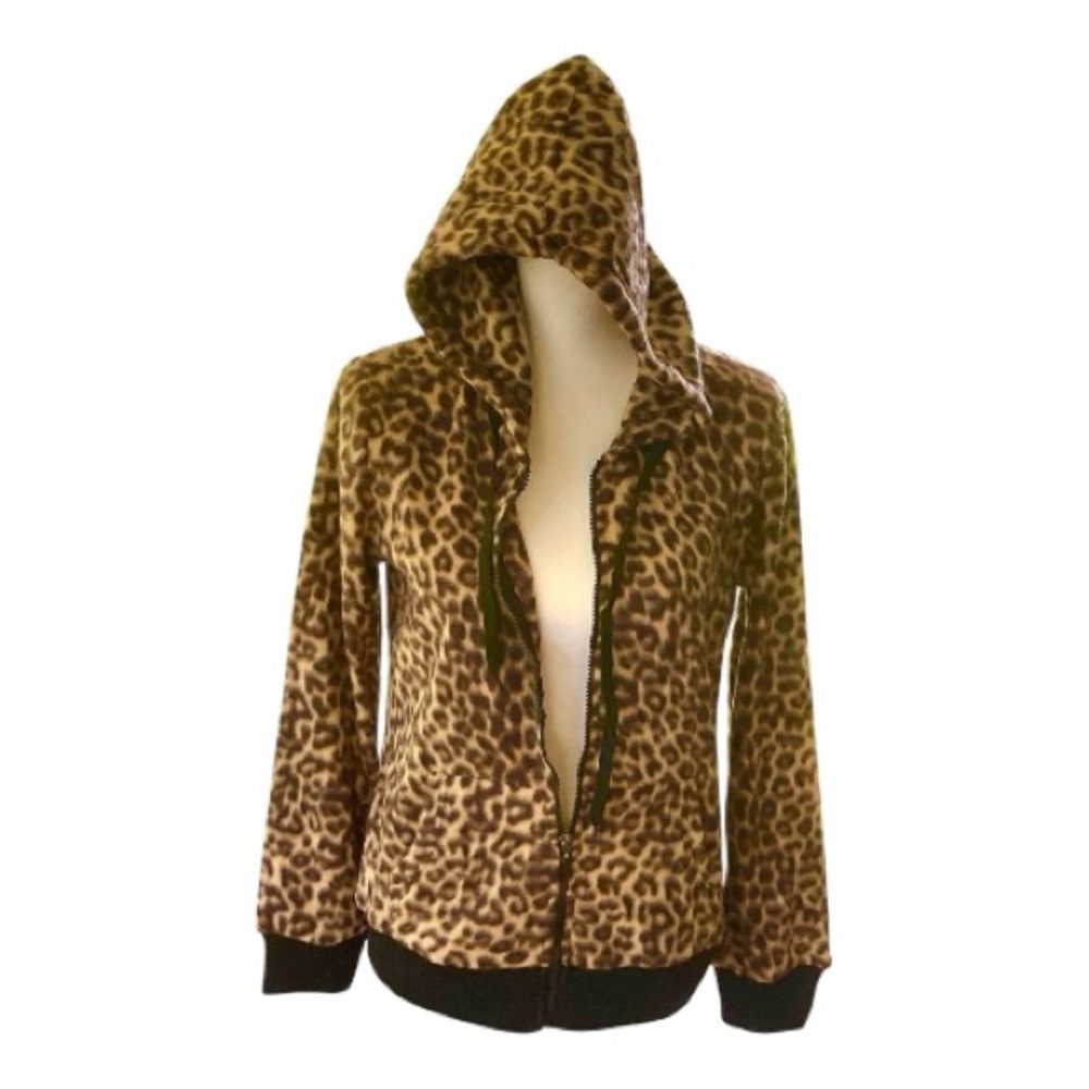 Brand New Junior’s Leopard Print Lightweight Zip Up Jacket